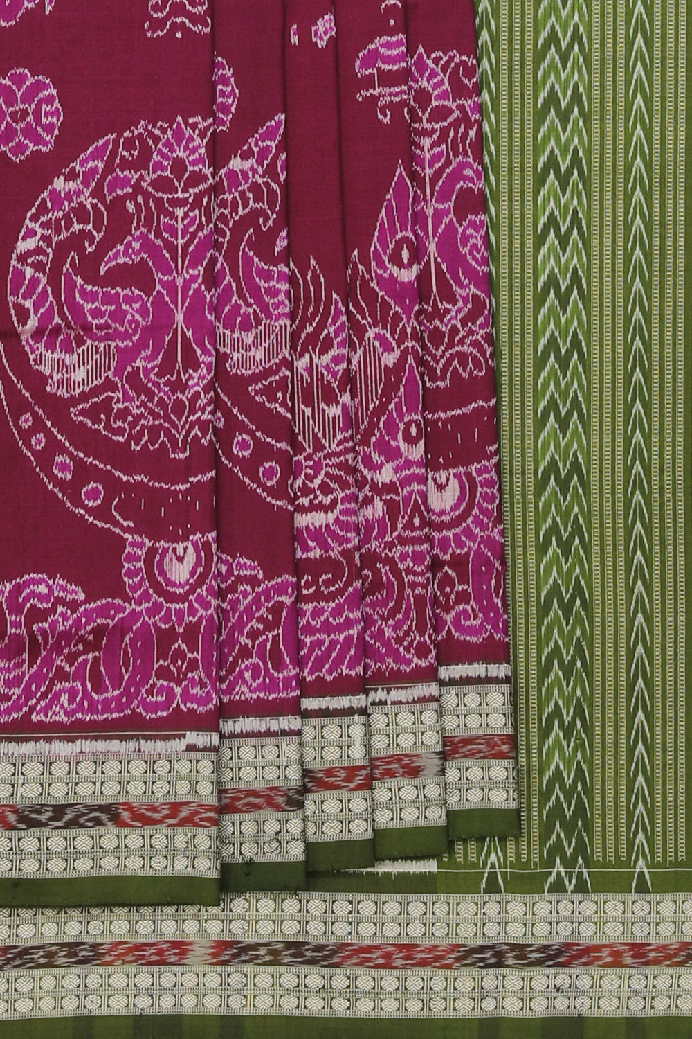 Image of Sambalpuri Silk Plum-Violet Saree